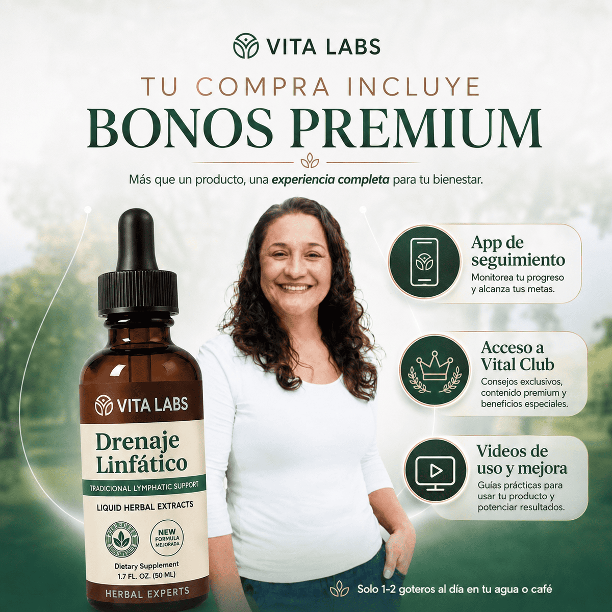 Drenaje Linfático Vita Labs | Apoyo Linfático Natural en Gotas 🌿