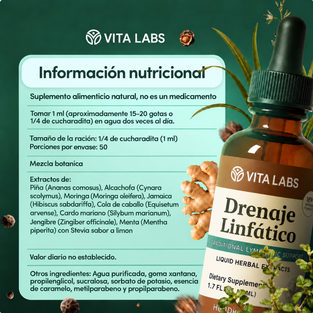 Drenaje Linfático Vita Labs | Apoyo Linfático Natural en Gotas 🌿
